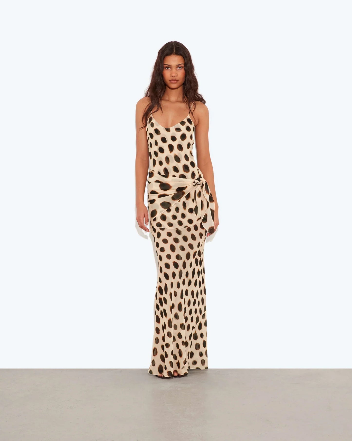 LEOPARD TIE MAXI DRESS — image 1