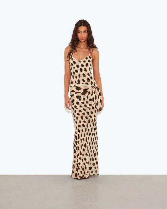 LEOPARD TIE MAXI DRESS — image 1